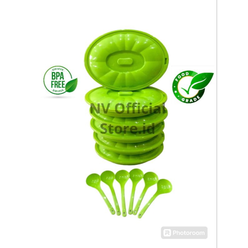 Prasmanan Set Jumbo Oval( Isi 6/3pcs Free Centong) Wadah Prasmanan Saji/BPA FREE PLASTIK