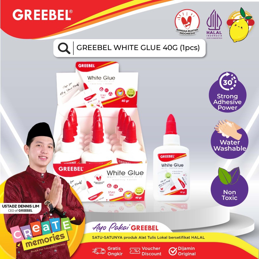 

Lem Putih / White Glue GREEBEL 40g