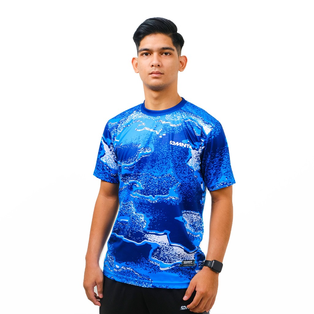DMNT Jersey Olahraga Running Pria Wanita Bolt Ocean Blue