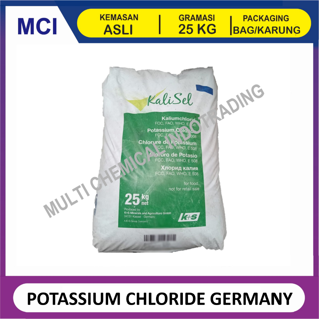 

(KHUSUS GOSEND/INSTANT) POTASSIUM CHLORIDE KCL KALIUM KLORIDA FOOD GRADE GERMANY - 1 BAG 25 KG