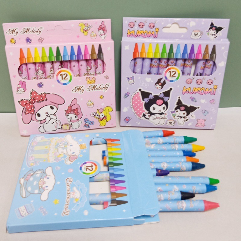 

KRAYON ISI 12 WARNA MOTIF KUROMI, CINNAMOROLL DAN MELODY