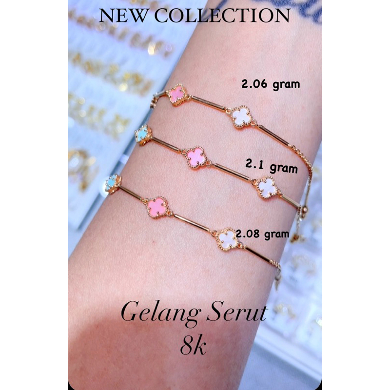 Gelang emas serut kadar 8k