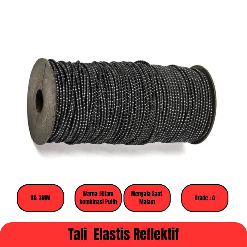 

Tali Karet Elastis Reflektif 3mm/ Rubber String