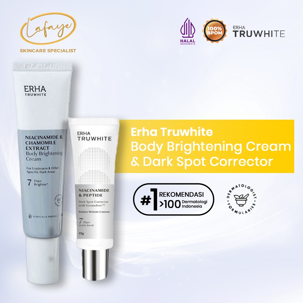 ERHA Truwhite Body Brightening & Dark Spot Cream - Krim Pencerah Wajah & Ketiak atasi Flek Hitam
