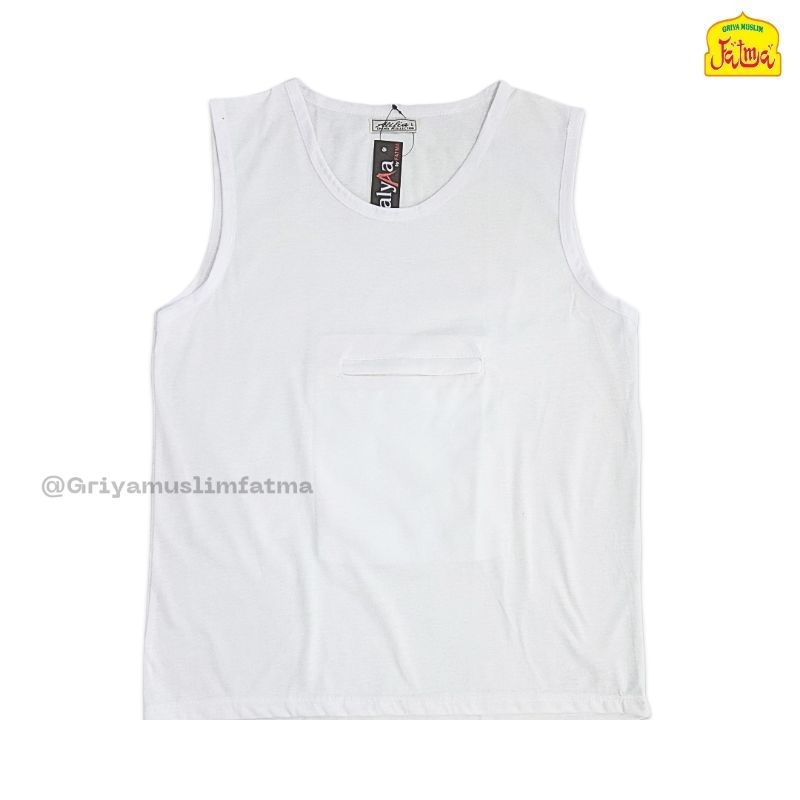 Kaos Singlet Daleman Haji Umroh Pria Kantong Depan Exclusive Perlengkapan Haji dan Umroh M-XXL