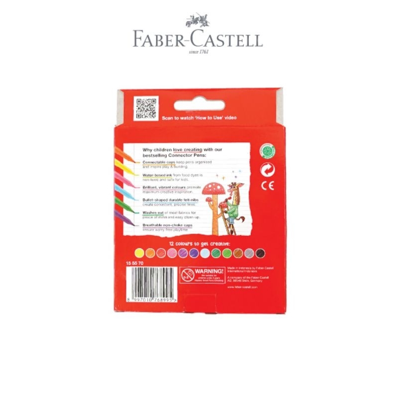 Faber-Castell Connector pen Spidol Warna 12 Warna - Gambar 3