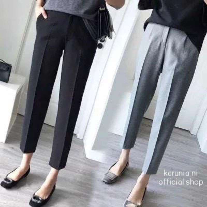 DEMOST CELANA KERJA WANITA  RESLETING KUALITAS PREMIUM : CELANA KANTOR PEREMPUAN JUMBO