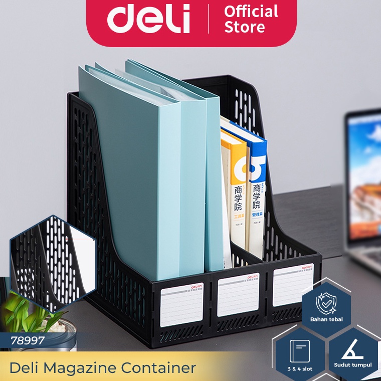 

KODE K22H Deli Magazine Container File Tray Rak Box File Tempat Dokumen Bahan Plastik 3 Sekat 78997