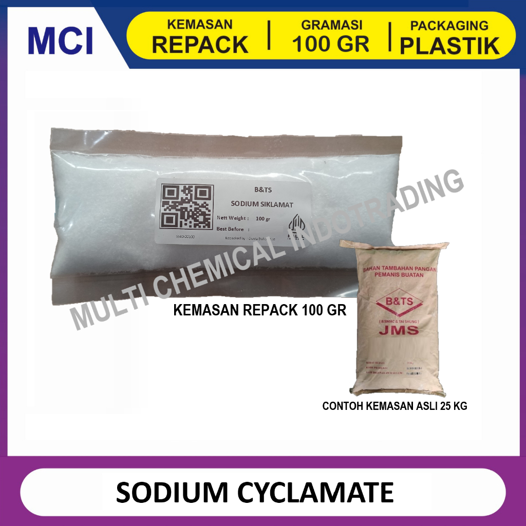 

SODIUM CYCLAMATE / NATRIUM SIKLAMAT / PEMANIS BUATAN 40x GULA|| 100 gr