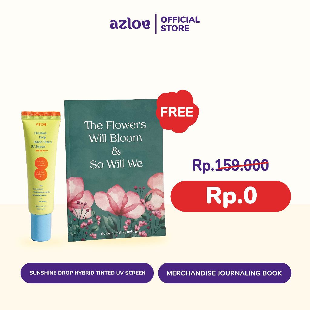 Tinted Sunscreen + Azloe Merchandise Journal [SPECIAL BUNDLING AZLOE] PAKET DISKON