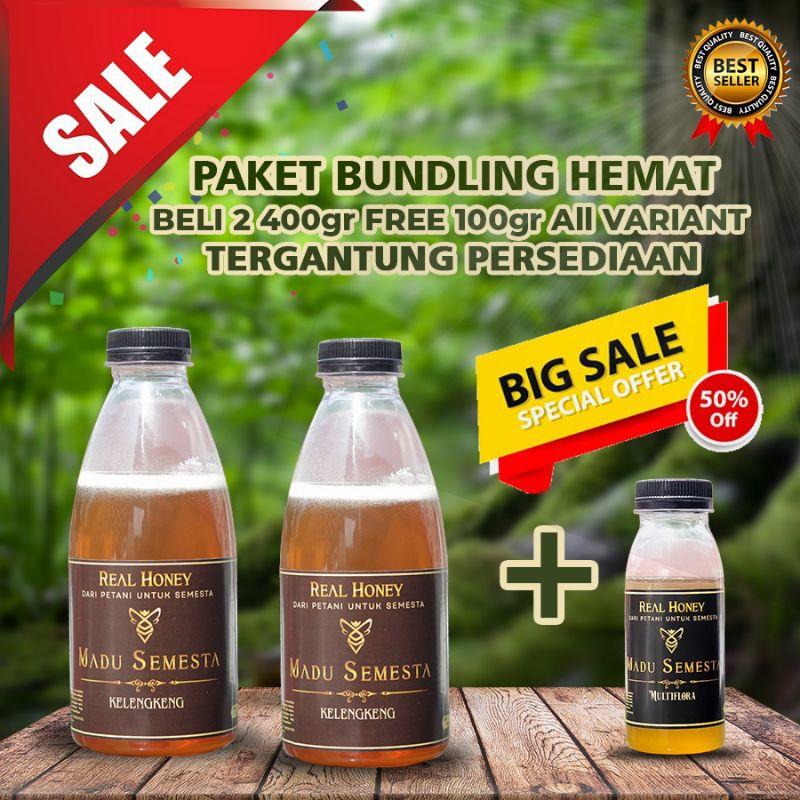 

Madu Semesta - Madu Asli Paket Bundling Madu Kelengkeng Original 400 gr (2 pcs) + Free 100gr all varian