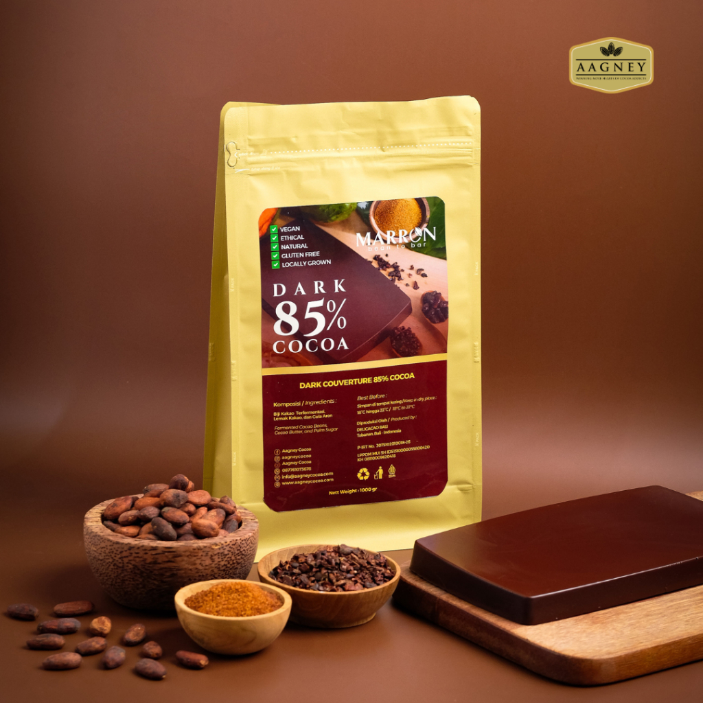 

Couverture Dark 85% Cocoa - Delicacao Bali