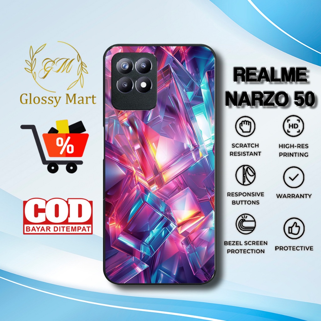 Case Realme Narzo 50 Terbaru -  Casing Realme Narzo 50 - Motif Berlian - Hardcase Premium Glossy - S
