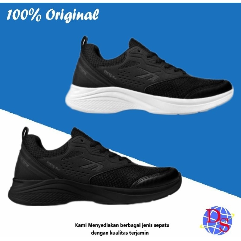 SPOTEC/LYONS/HITAM HITAM&HITAM PUTIH/SNEAKERS HITAM/SEPATU SNEAKERS HITAM POLOS&HITAM PUTIH/SNEAKERS