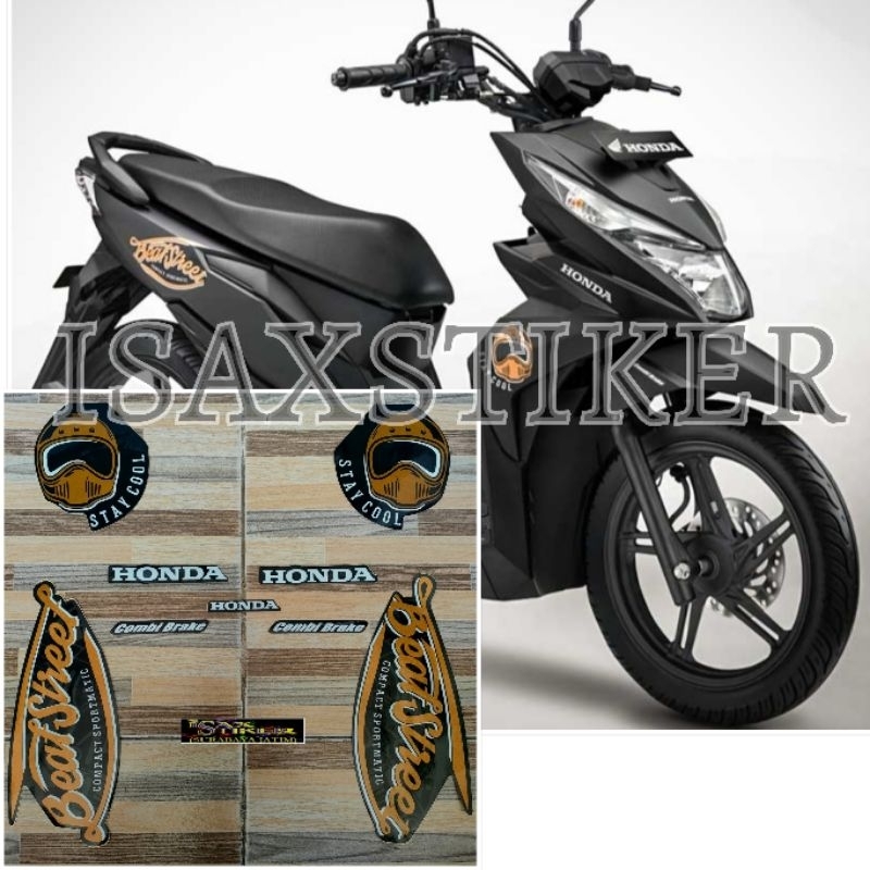 striping original Honda beat street hitam dof tahun 2019