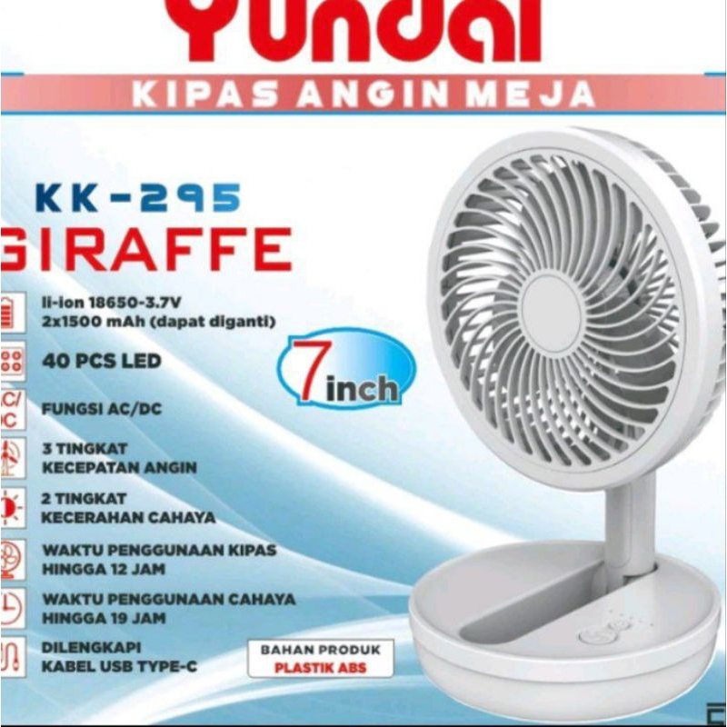 KAWACHI YUNDAI KIPAS ANGIN PORTABEL AC/DC KK-295 GIRAFFE 7 INCH MULTIFUNGSI