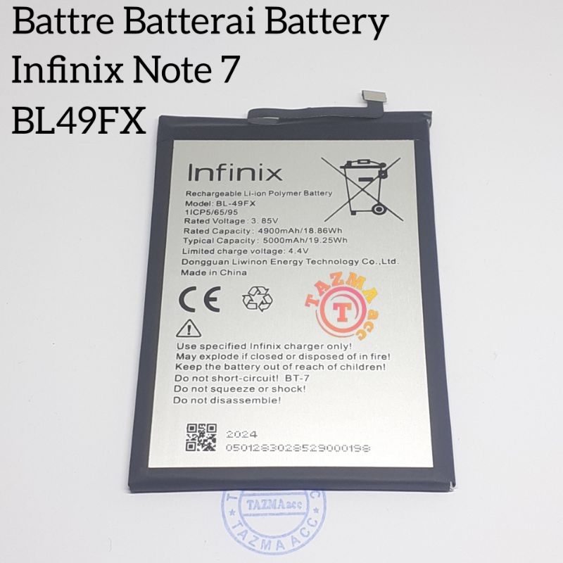 Batre Infinix Note 7 BL-49FX Battre Batterai Battery BL49FX INFINIX NOTE 7