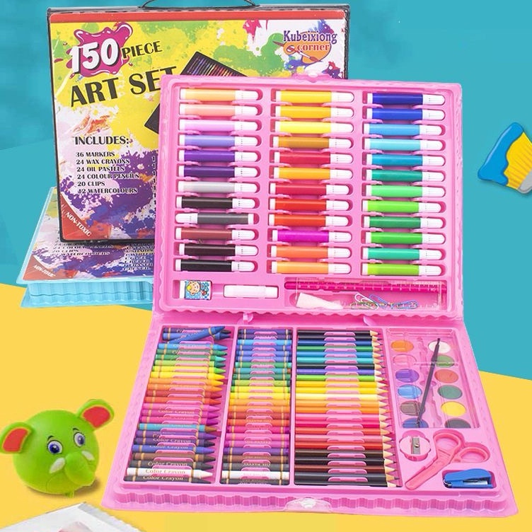 

KODE L95N BISA COD Pensil Warna Anak Set Koper 15 Pcs Crayon Art Set Alat Mewarnai Dan Melukis Lengkap Oil Pastel