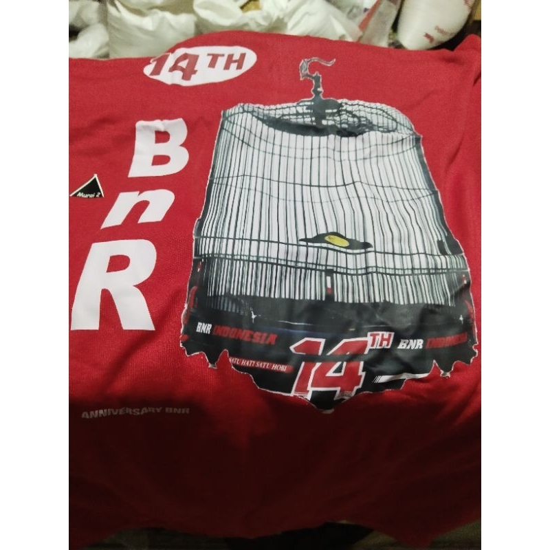 Krodong kaos sangkar murai BnR 14 th warna merah no 2  original bnr