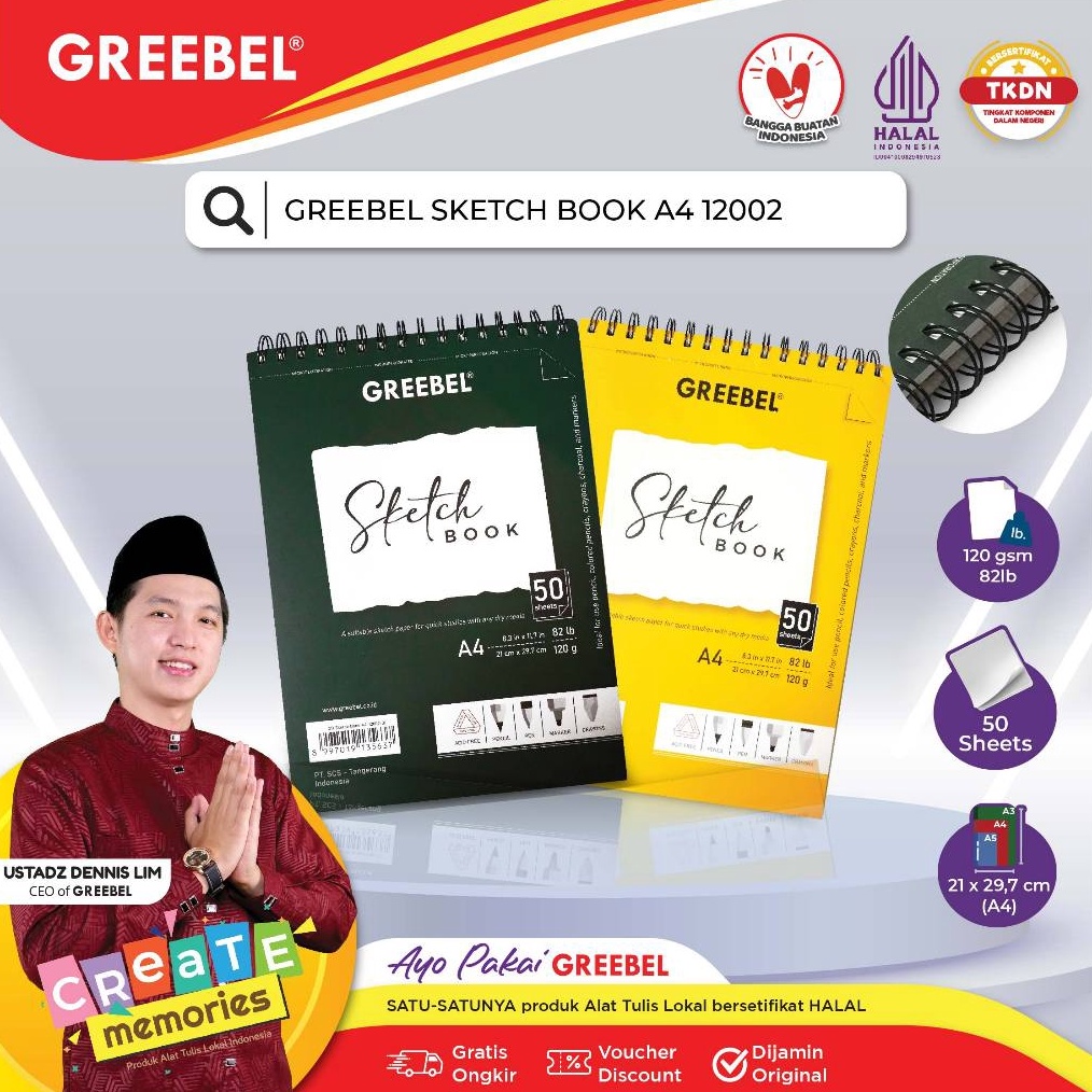 

KODE H86V GREEBEL SKETCHBOOK A4 122 Buku Gambar Sketsa Drawing Book