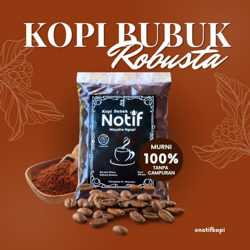 

Notif kopi bubuk murni tanpa campuran 250gr