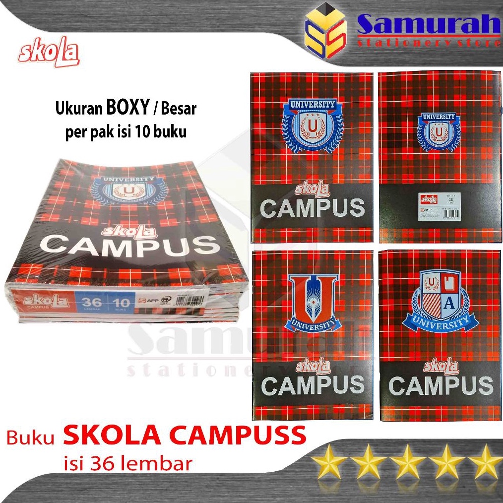 

KODE K36U Buku Tulis Skola Campus Isi 36 Lembar Buku Sekolah Ukuran Boxy B5 Campuss 36 Lbr Per Pak isi 1 Buku Sekola