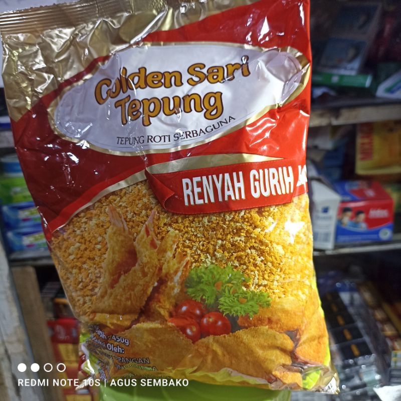 

1 bks tepung roti serba guna golden sari 450 gr (beli 6 grosir)