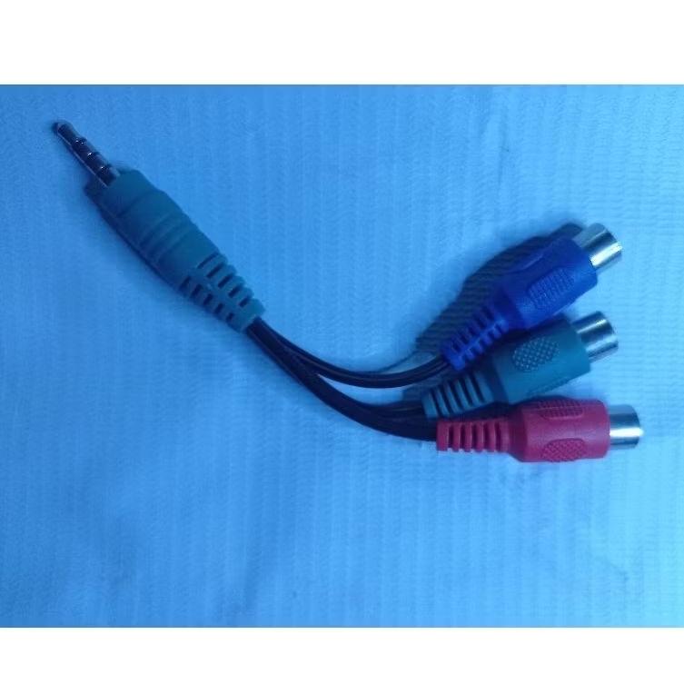 Kabel RCA AV 3 pin female/ betina to AUX mini triple 3,5mm