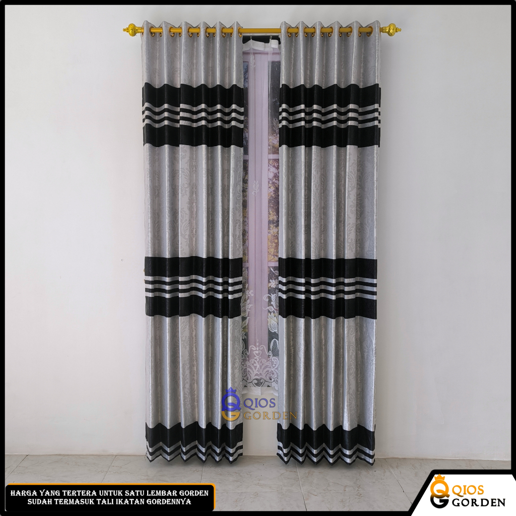 Hordeng Jendela Ruang Tamu Mewah Motif Minimalis Model Smokering Bahan Blackout Tebal Dan Lembut