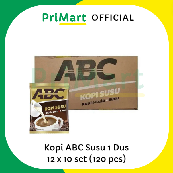 

Kopi ABC Susu Sachet 12 x 10 sct 30gr - 1 Dus (120 sachet)