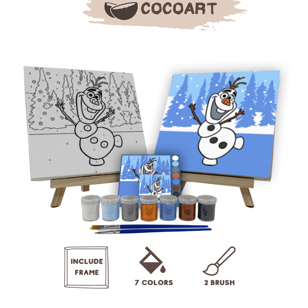 

KODE W78T Paint By Number Kit Winter Olaf Cocoartid I Kanvas 2 x 2 cm