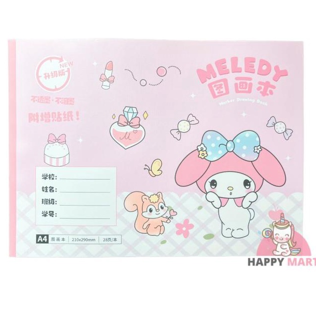 

KODE U69E Buku gambar A4 Sanrio kuromi cinamonroll