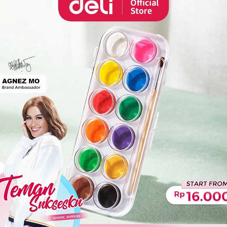 

KODE Y73O Deli Cat Air Padat Watercolor Painting Gratis Kuas 8 12 21 Warna EC2