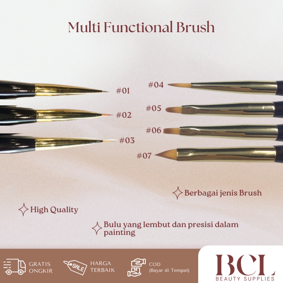 

KODE F36F Brush Multifungsi Brush Nail brush gel and Painting