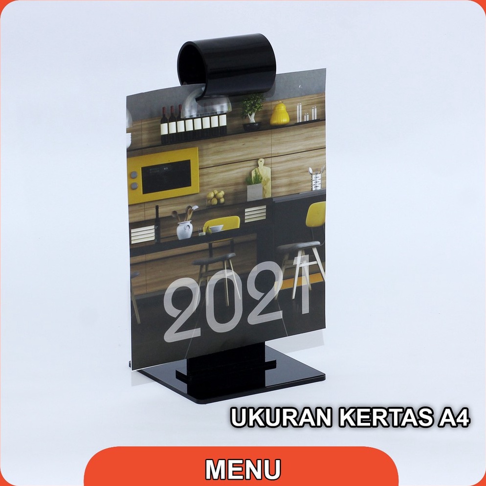 

KODE K8T Gantungan Menu Akrilik Acrylic Menu Stand Resto Display Menu A4