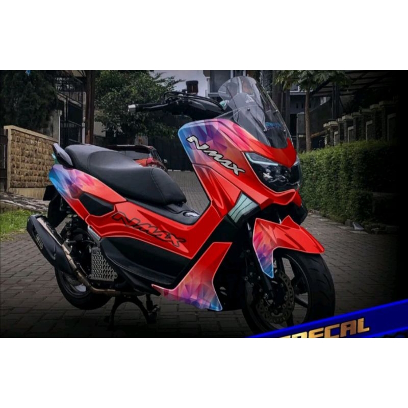 Decal Nmax 2019 Full Body Variasi Abstrak Warna Merah