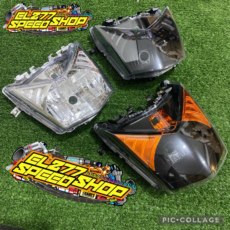 Head lamp reflektor lampu depan beat fi 2013-2015 custom smoke hitam oren Reflektor Custom Smoke Hit