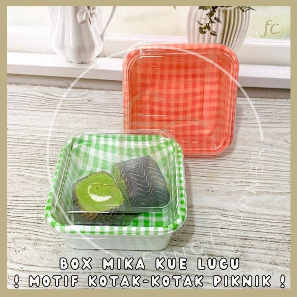 Kotak Kue + Penutup Cupcake Mika Korean Lunch Dessert Bento Cake Snack Box Cup Roti Donat Bolu Gulun