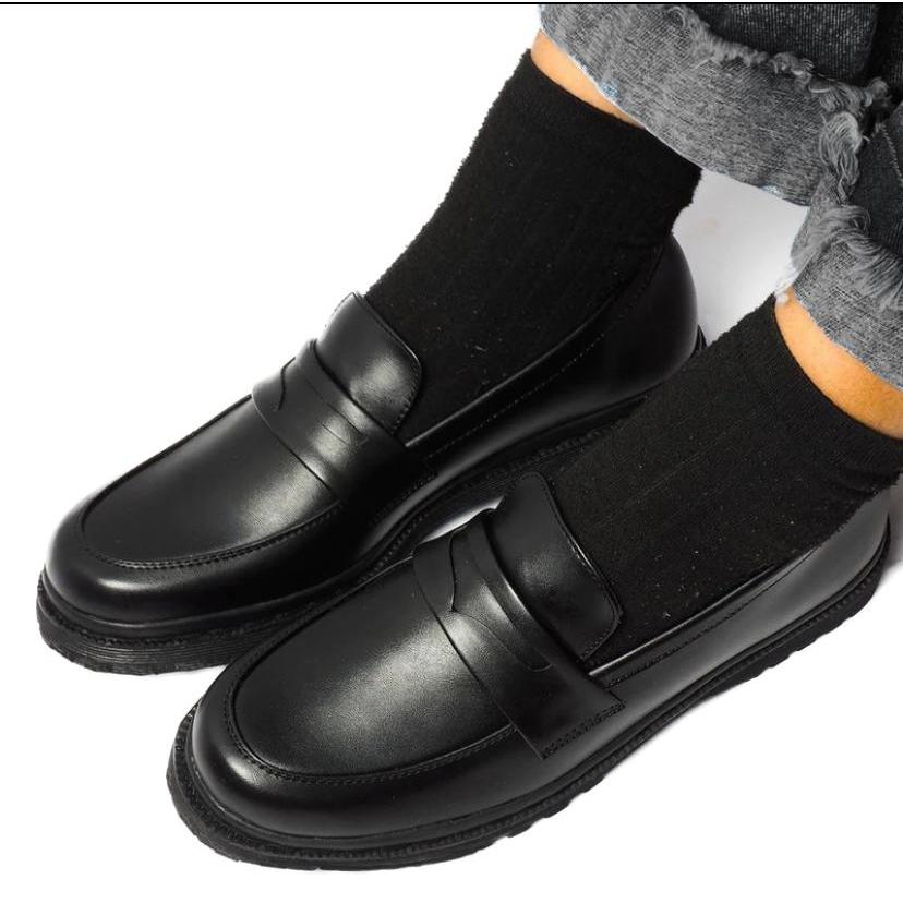 DYREN - Sepatu Pria Slip On Casual Semi kulit Hitam 39-43