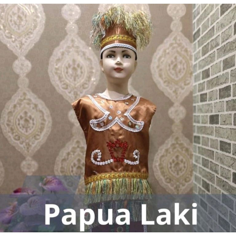 KODE A99J pakaian adat anak baju Papua saten laki dan perempuan
