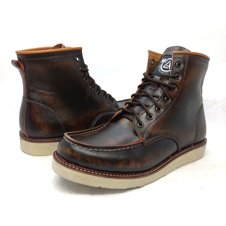 KODE F99Q MrLA BOOTS LEATHER Sepatu Pria  Sepatu  Sepatu Sneakers Pria  Sepatu Sneakers Boots Kulit 