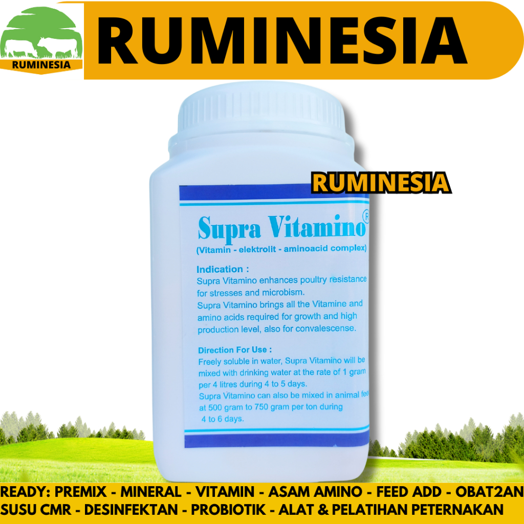 SUPRA VITAMINO 1KG - Multivitamin elektrolit untuk hewan ternak dan unggas vitamin dosis tinggi