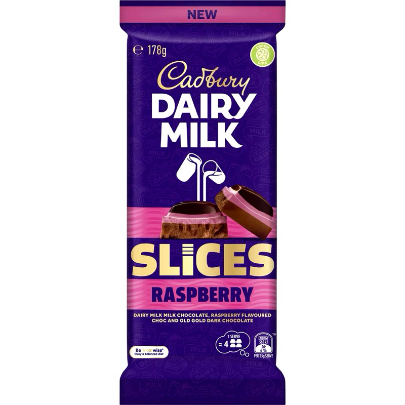 

Cadbury Milk Chocolate Slices Raspberry Block 178g - Australia