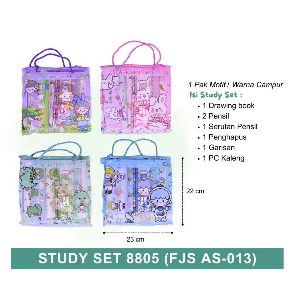 

Study Set/ Stationery Set/ Paket Alat Tulis Karakter Lucu/ Perlengkapan Alat Tulis Anak Sekolah/ Alat tulis Set 7in1 8805