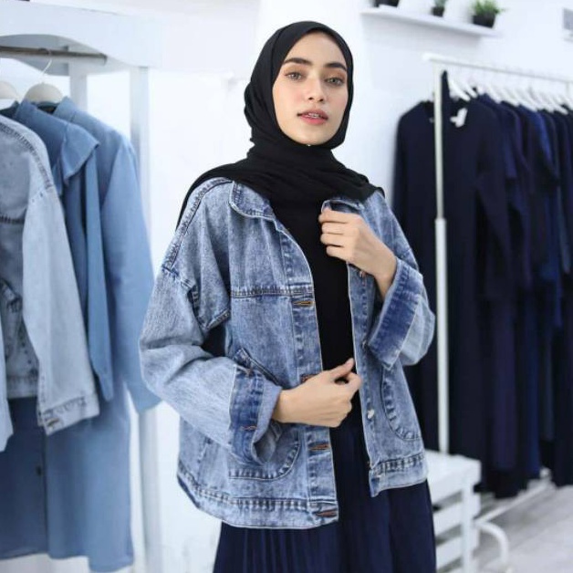 KODE X63K Jaket Wanita Denim Jeans  SEOM jacket Oversize  hipster Jaket