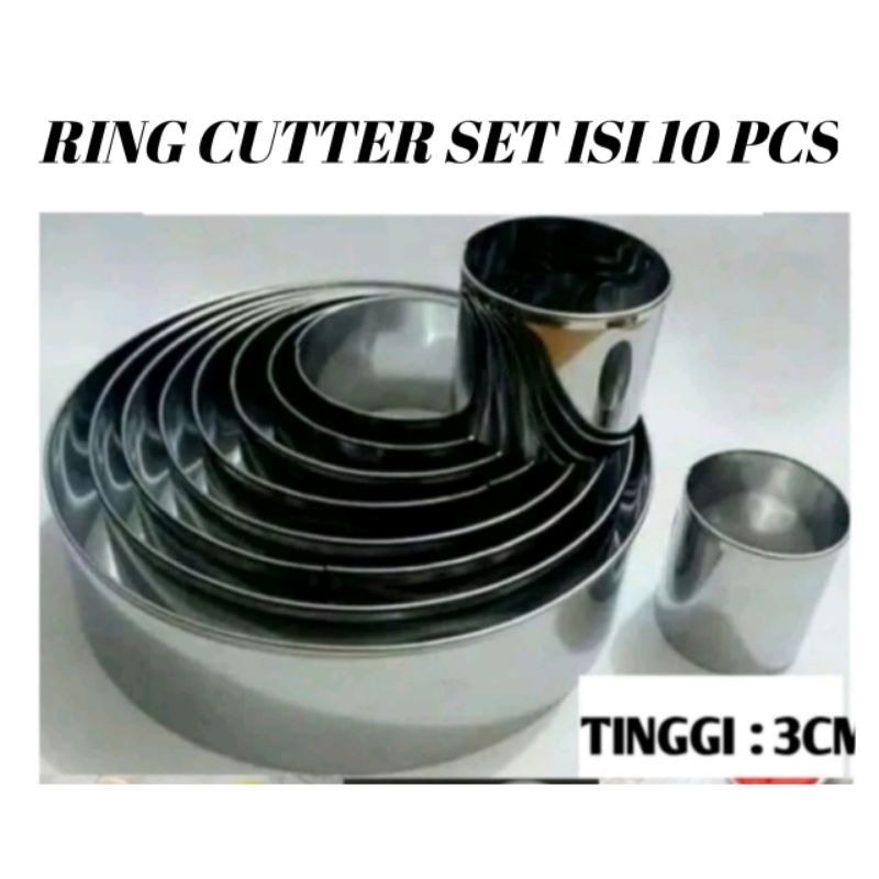Ring cutter set bulat/cutter kue/cookie kue/cetakan kue/ring cutter set 10/ ring cutter murah