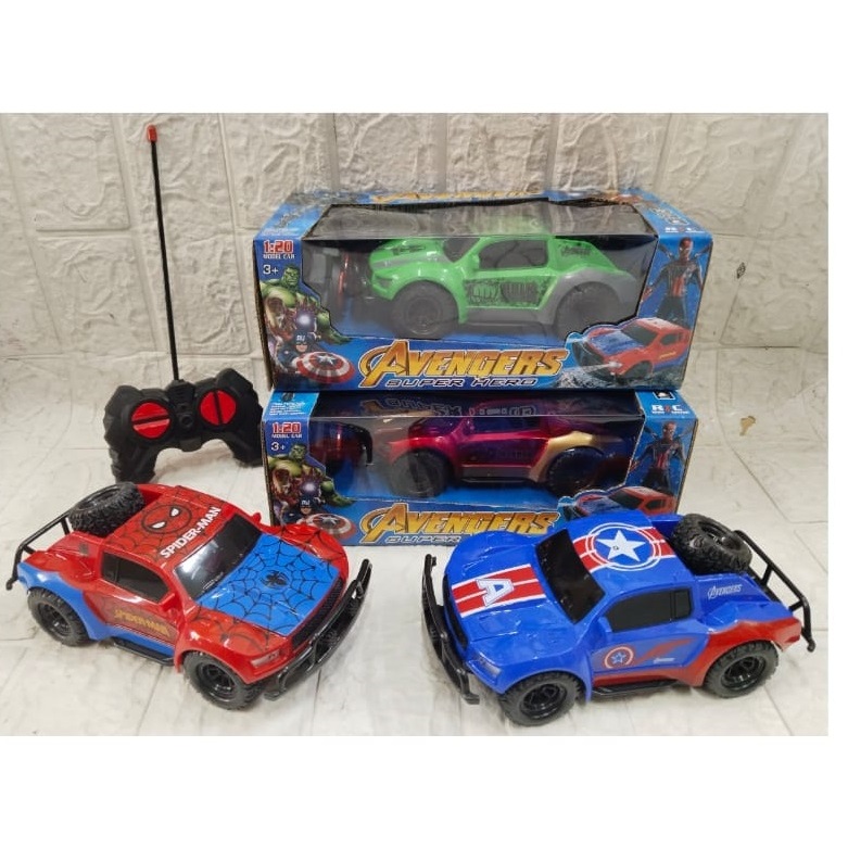 Mainan mobil remote superhero jeep cruiser rc car mobil remote control avengers rc hobi remote spide