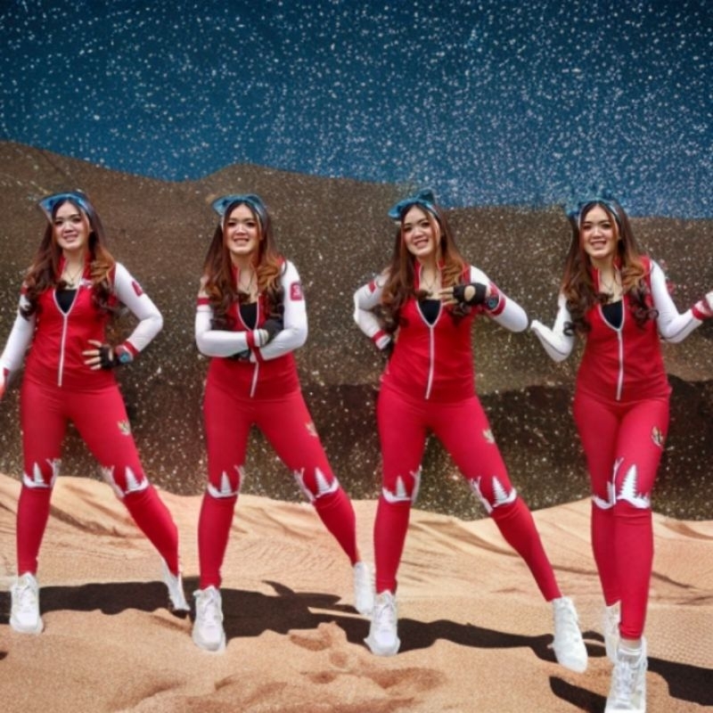 Baju senam sxb merah putih