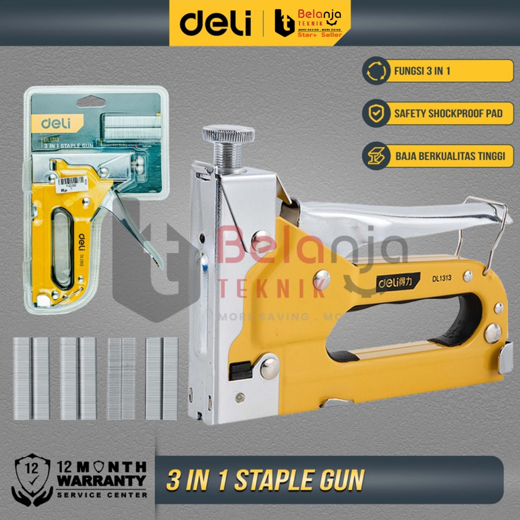 

Deli Staple Gun Staples Tembak 3 in 1 Chromium Hand Stapler Gun Manual
