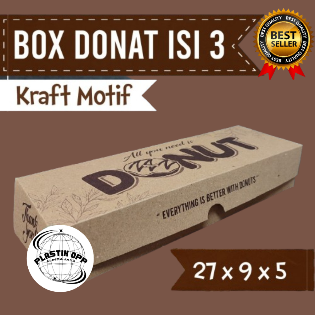 

Dus Kardus Box Kotak Donat Isi 3 Motif Kraft Isi 10 Pcs Terbaru / Dus Donut isi 3 uk 27cm x 9cm x 5cm / Dus Brownies Tebal Motif Terbaru